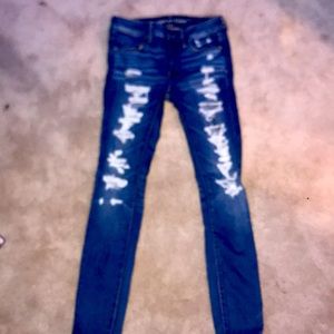 low rise ripped jeans